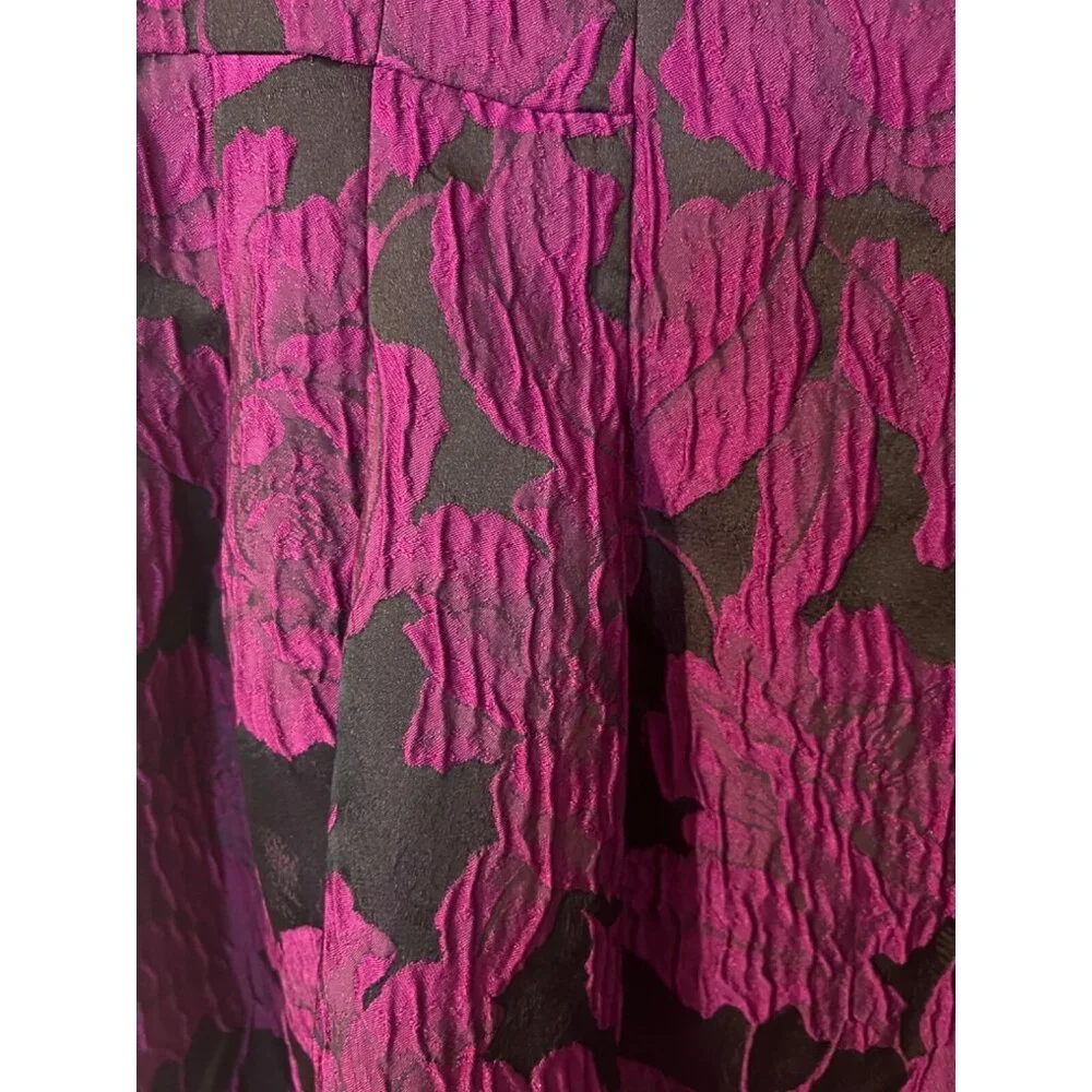 Ralph Lauren A Line Jacquard Dress 14 Pink Black Sleeveless Party Wedding - Picture 9 of 13